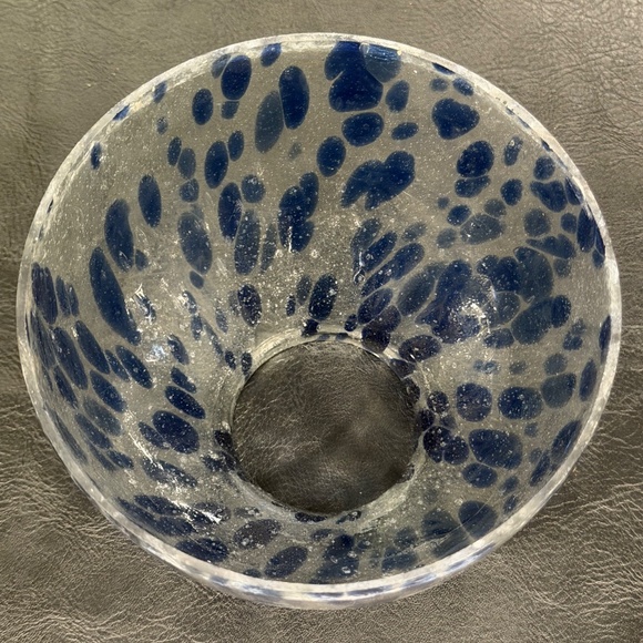 Anthropologie Glass Candle Cloche Blue Confetti Golden-Tone Base - Picture 4 of 4